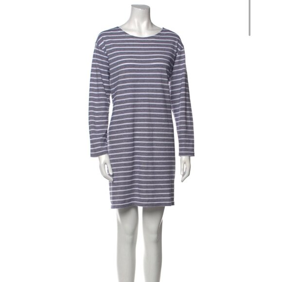 Sail To Sable Striped Knit Dress With Back Gold Zipper Detail Long Sleeves Women - Picture 1 of 6